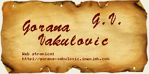 Gorana Vakulović vizit kartica